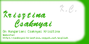 krisztina csaknyai business card